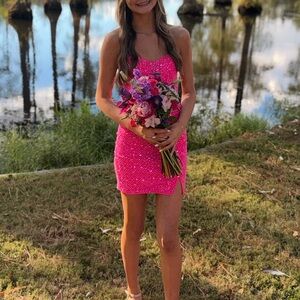 Sophia Thomas Hot Pink sequined dress